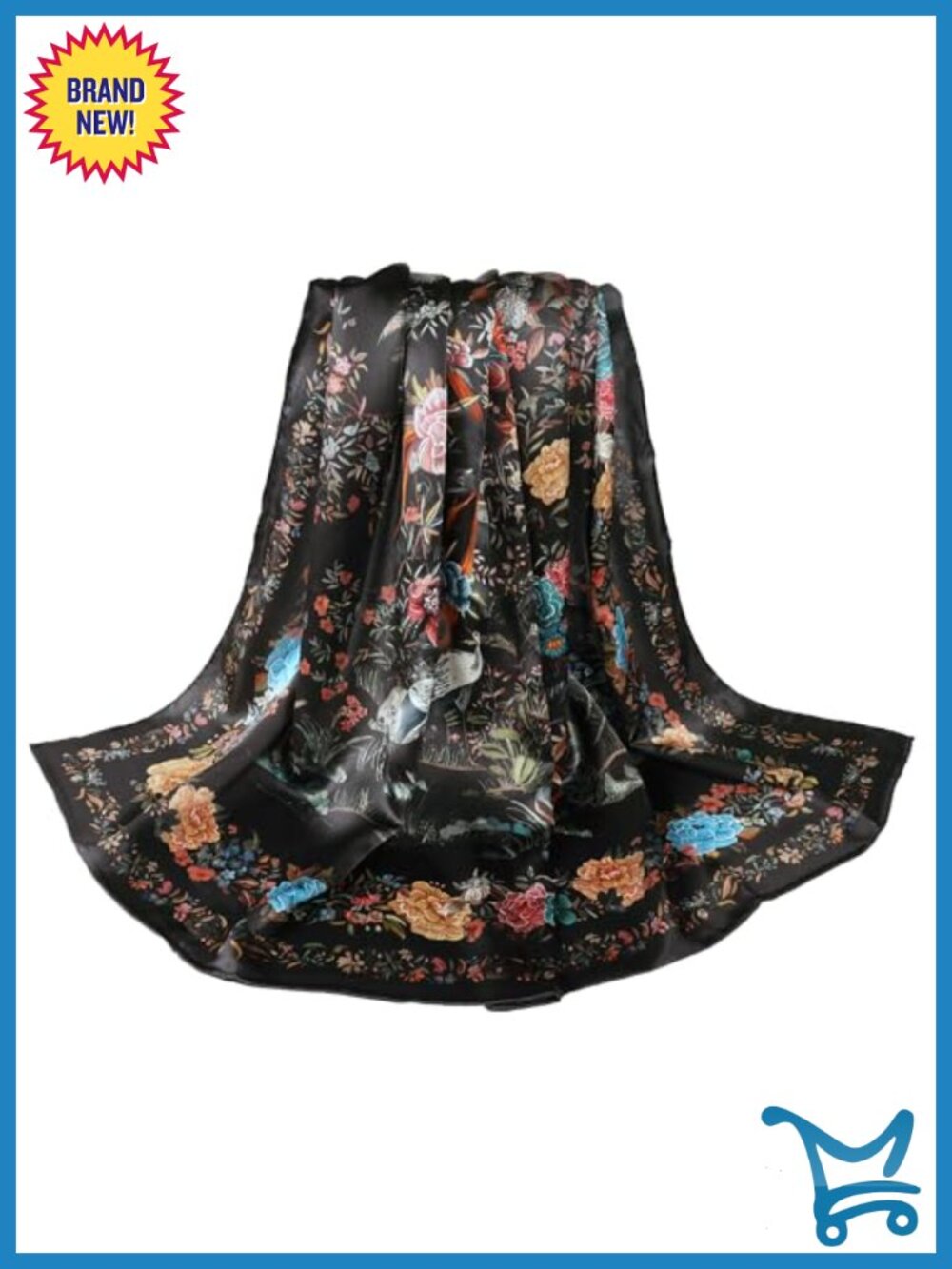 100% Pure Mulberry Silk Large Square Scarf Lightweight Headwrap Shawl